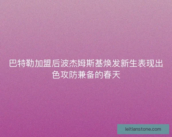 巴特勒加盟后波杰姆斯基焕发新生表现出色攻防兼备的春天 巴特勒加盟后波杰姆斯基焕发新生表现出色攻防兼备的春天